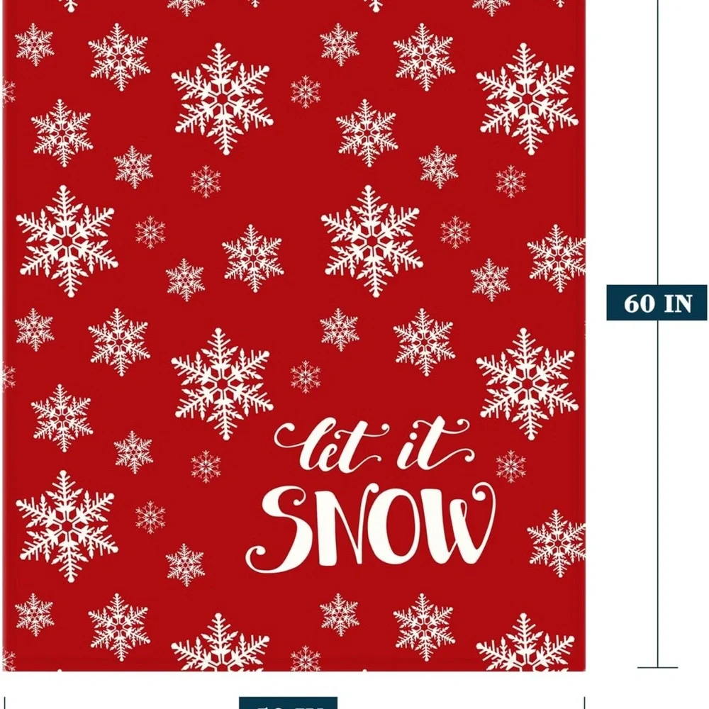 Festive Red Holiday Blanket with Snowflakes